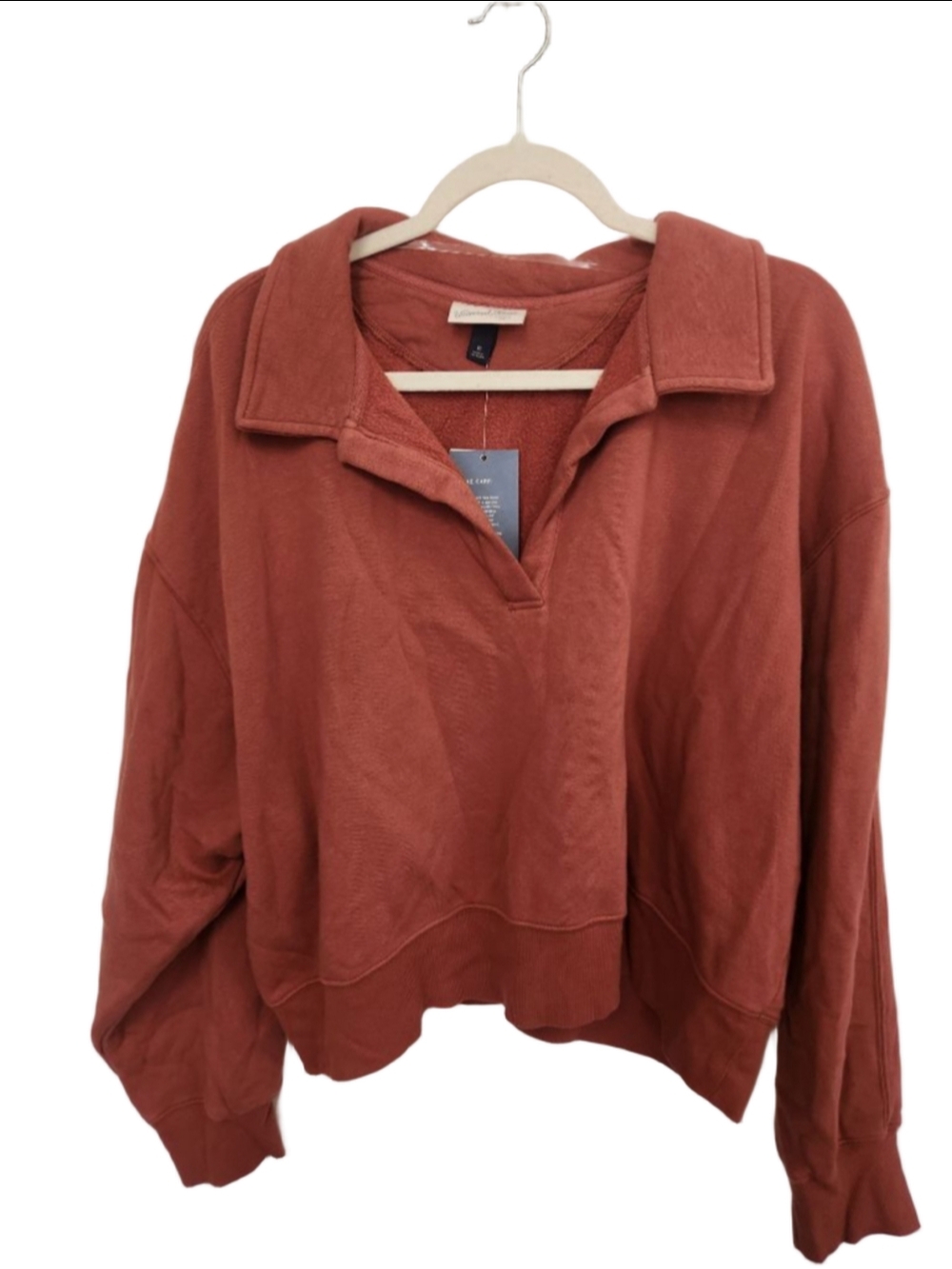 Universal Thread Rust Collared cropped Sweatshirt